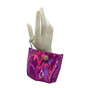 Hot Pink Mermaid Coin Purse Credit Card Holder Cute Butterfly 18mm Ginger Snap